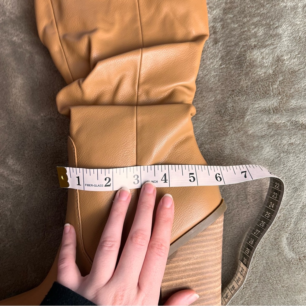 Sz 10 | NWOT Dolce Vita 'Numbra' Light Brown Slouchy Tall Knee High Heel Boots - Picture 16 of 17